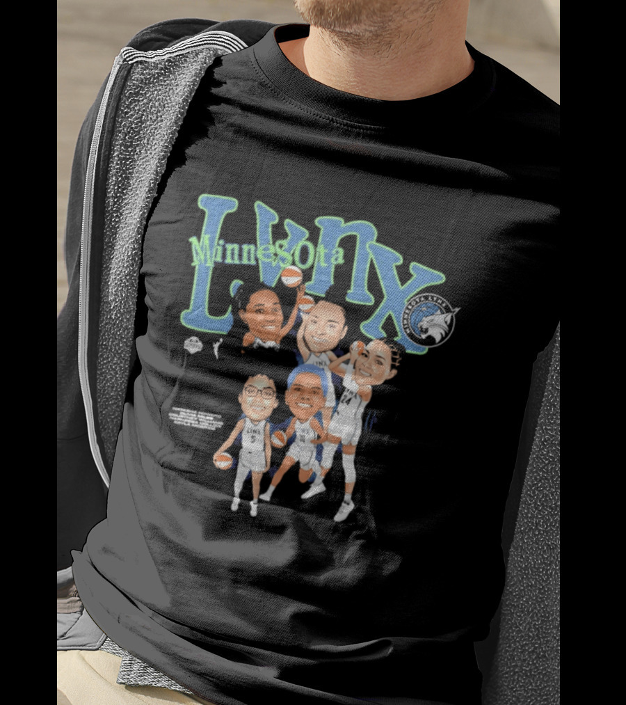 Minnesota Lynx WNBA Player Roster Caricature T-Shirt