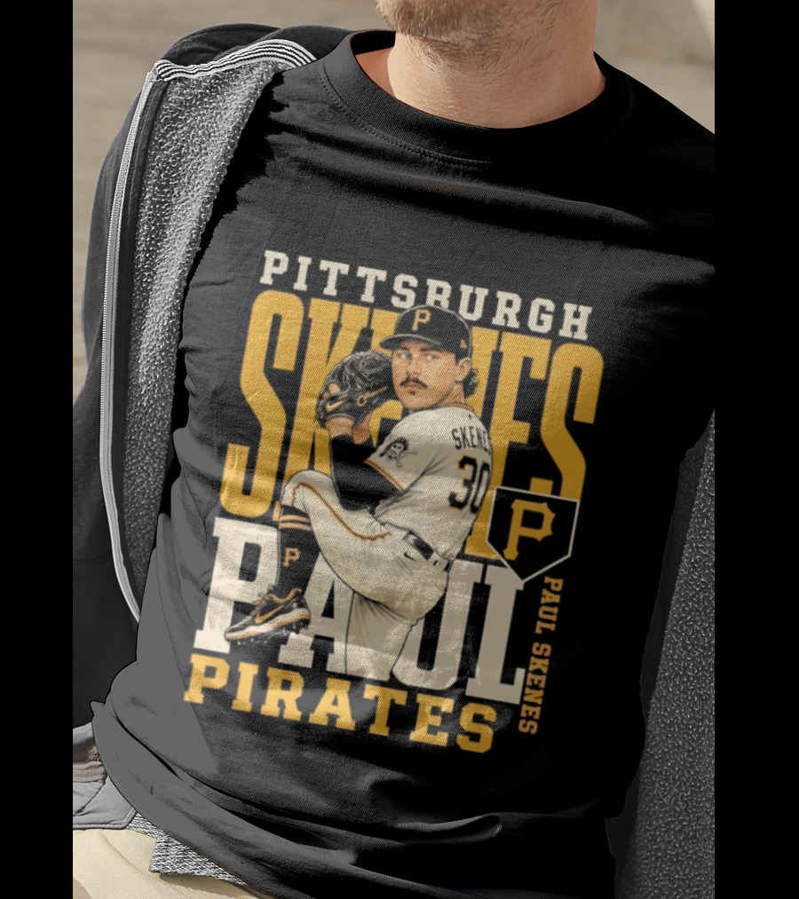 Pittsburgh Pirates Paul Skenes 34 Baseball Player Caricature 2026 Season T-Shirt