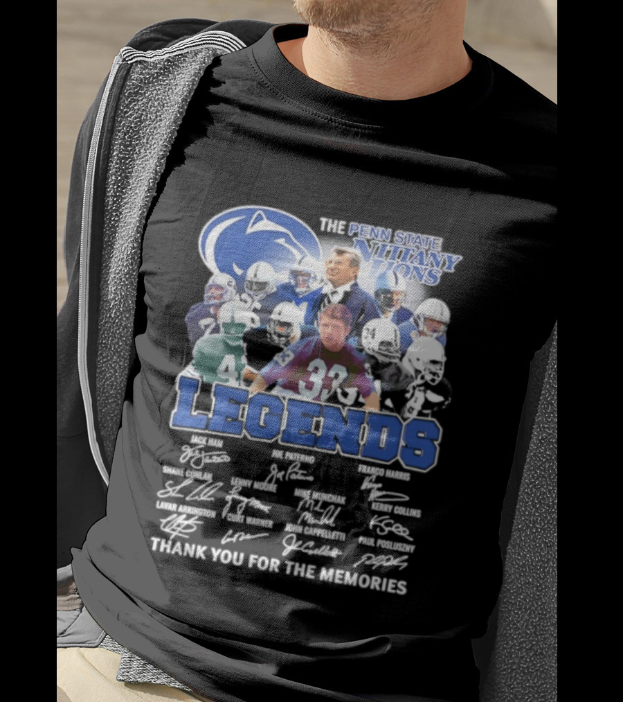 Penn State Nittany Lions Legends Thank You For The Memories Signatures T-Shirt