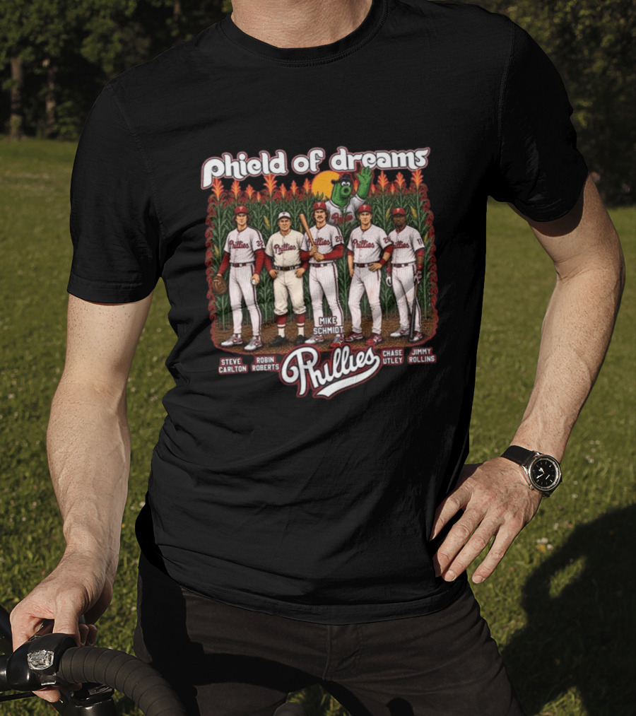 Phillies Phield Of Dreams Steve Carlton Robin Roberts Mike Schmidt Chase Utley Jimmy Rollins T-Shirt