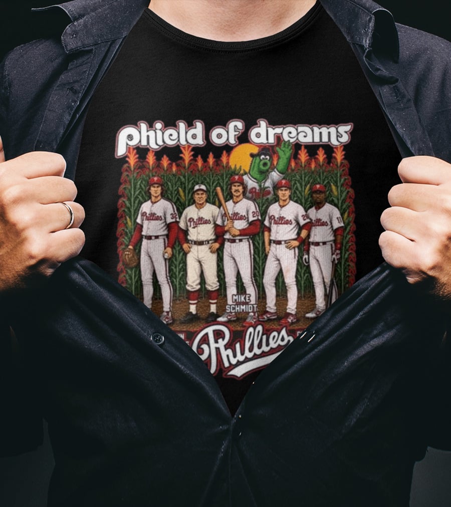 Phillies Phield Of Dreams Steve Carlton Robin Roberts Mike Schmidt Chase Utley Jimmy Rollins T-Shirt