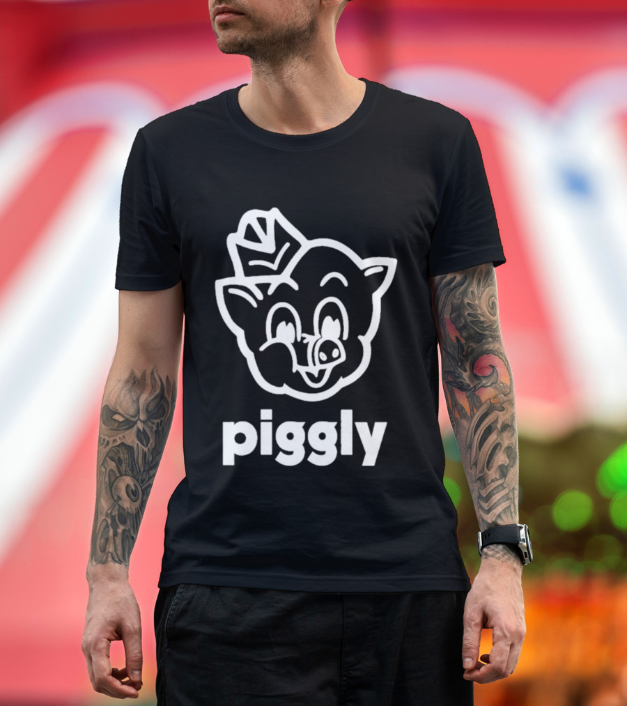 Piggly Wiggly Vintage Cartoon Mascot Retro Grocery T-Shirt