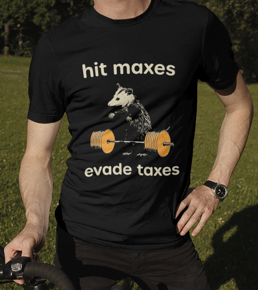Hit Maxes Evade Taxes Mouse Bench Press T-Shirt
