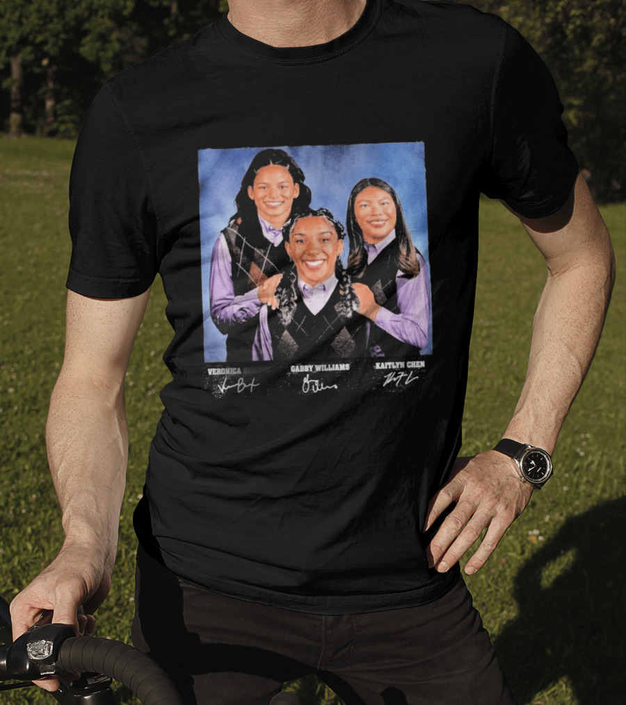Veronica Burton Gabby Williams Kaitlyn Chen Step Brothers Argyle Sweater Purple T-Shirt