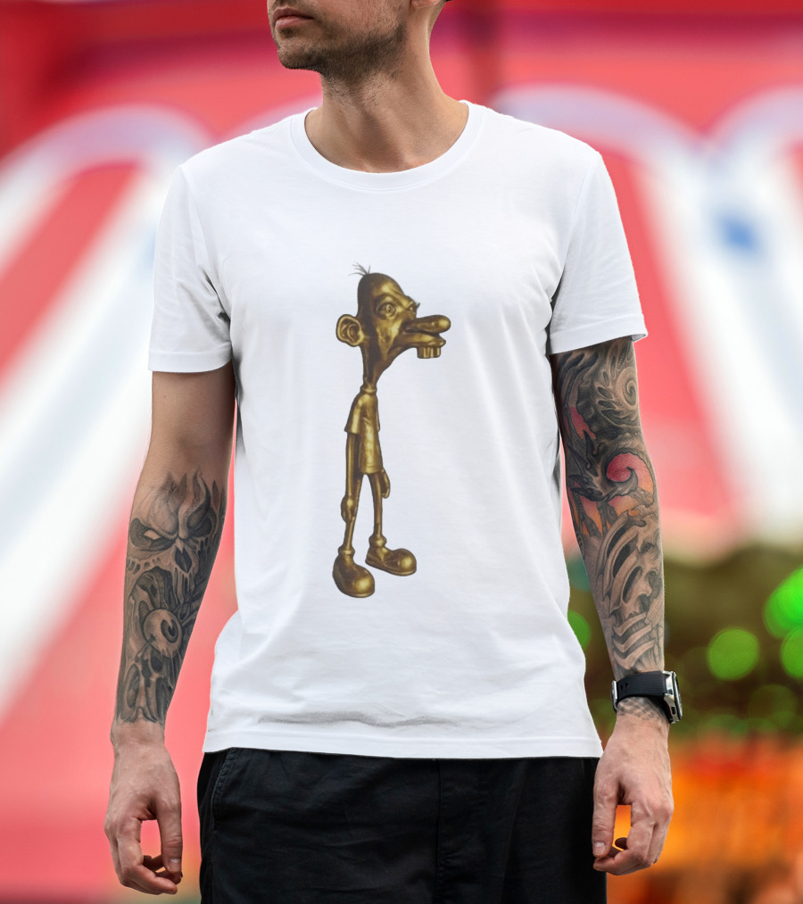Neegy Meme Cartoon Golden Character Statue T-Shirt