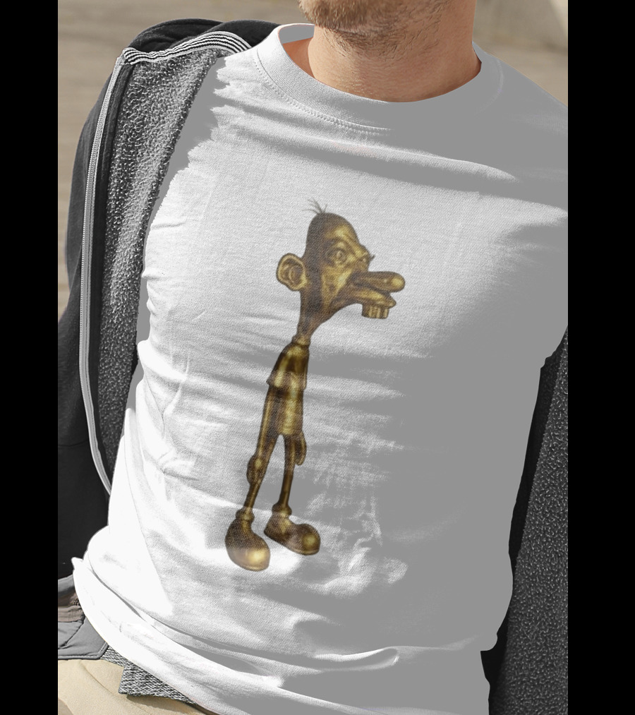 Neegy Meme Cartoon Golden Character Statue T-Shirt