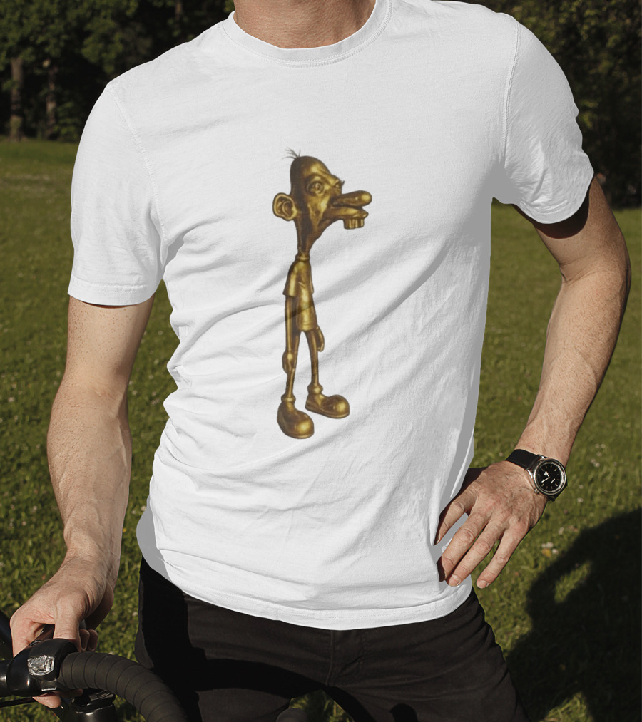 Neegy Meme Cartoon Golden Character Statue T-Shirt