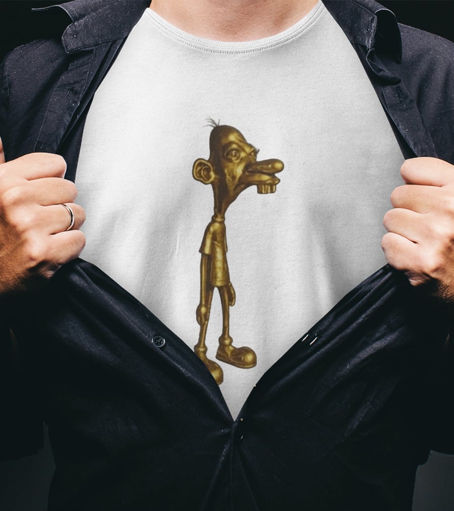 Neegy Meme Cartoon Golden Character Statue T-Shirt