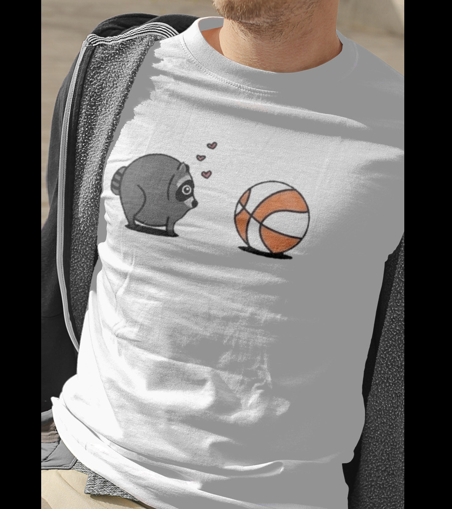 Seattle Storm Raccoon Hearts Basketball Jimothy Loves Hoops T-Shirt