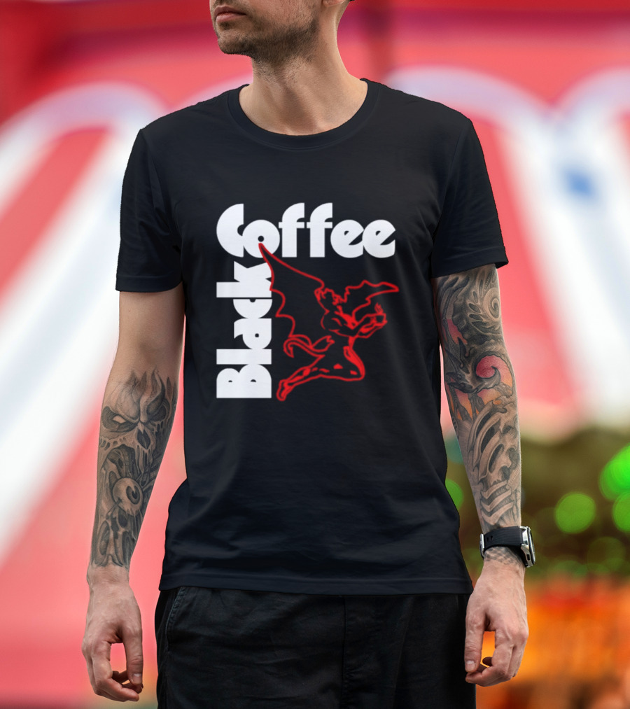 Black Coffee Devil Caffeine Drinking T-Shirt