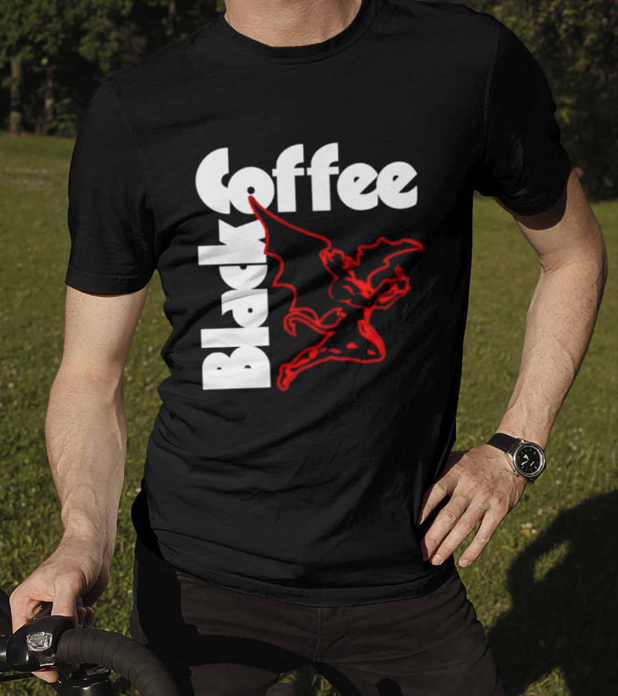 Black Coffee Devil Caffeine Drinking T-Shirt