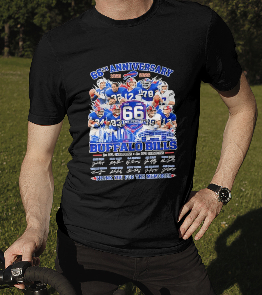 66th Anniversary Buffalo Bills 1960 2026 AFL Champions Thank You For The Memories T-Shirt
