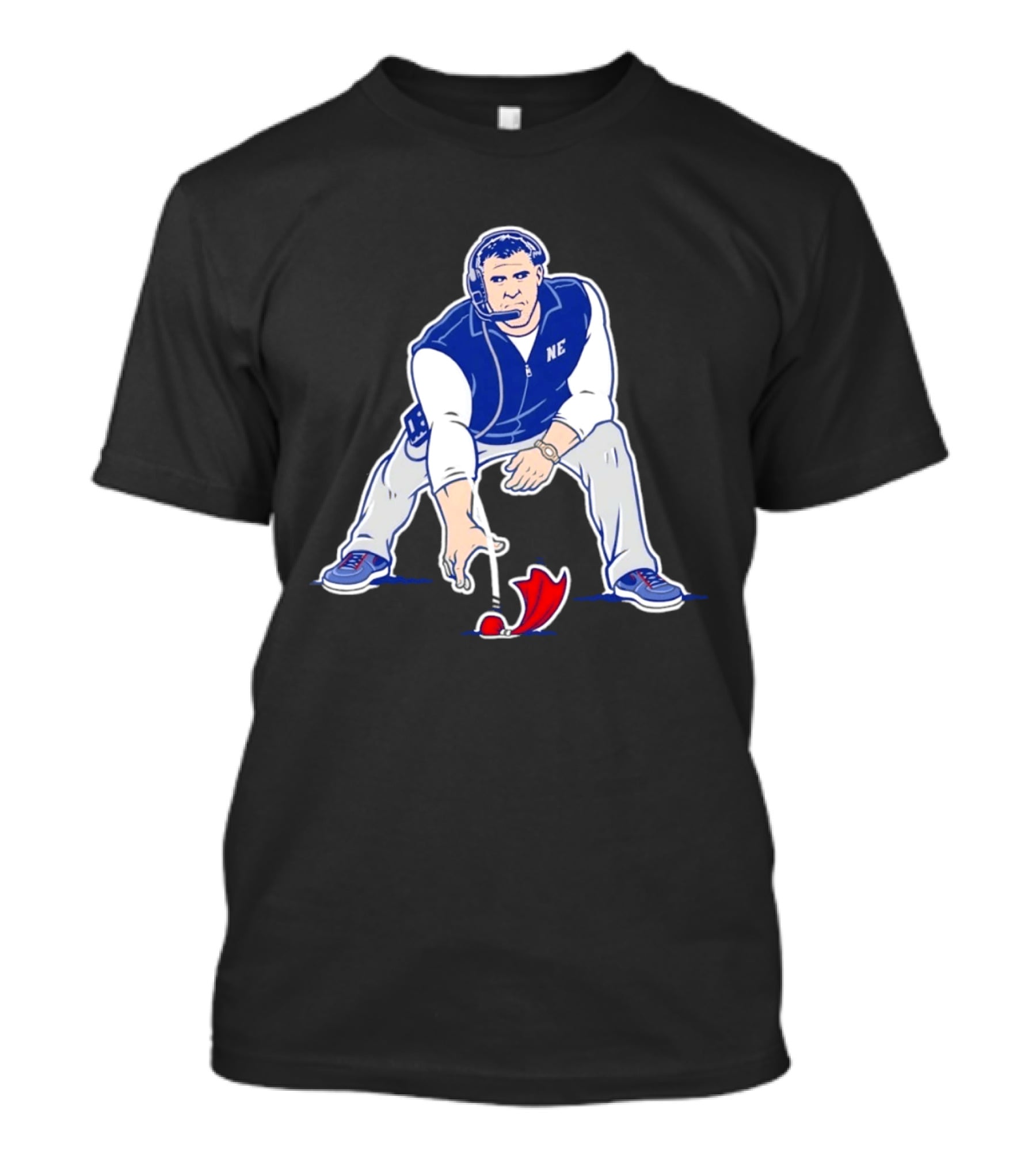 New England Patriots NE Coach Three Point Stance T-Shirt