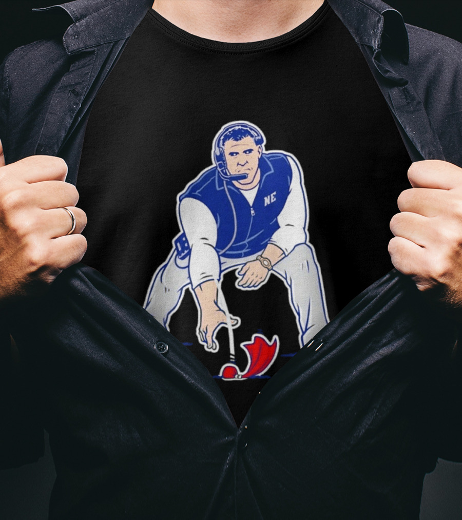New England Patriots NE Coach Three Point Stance T-Shirt