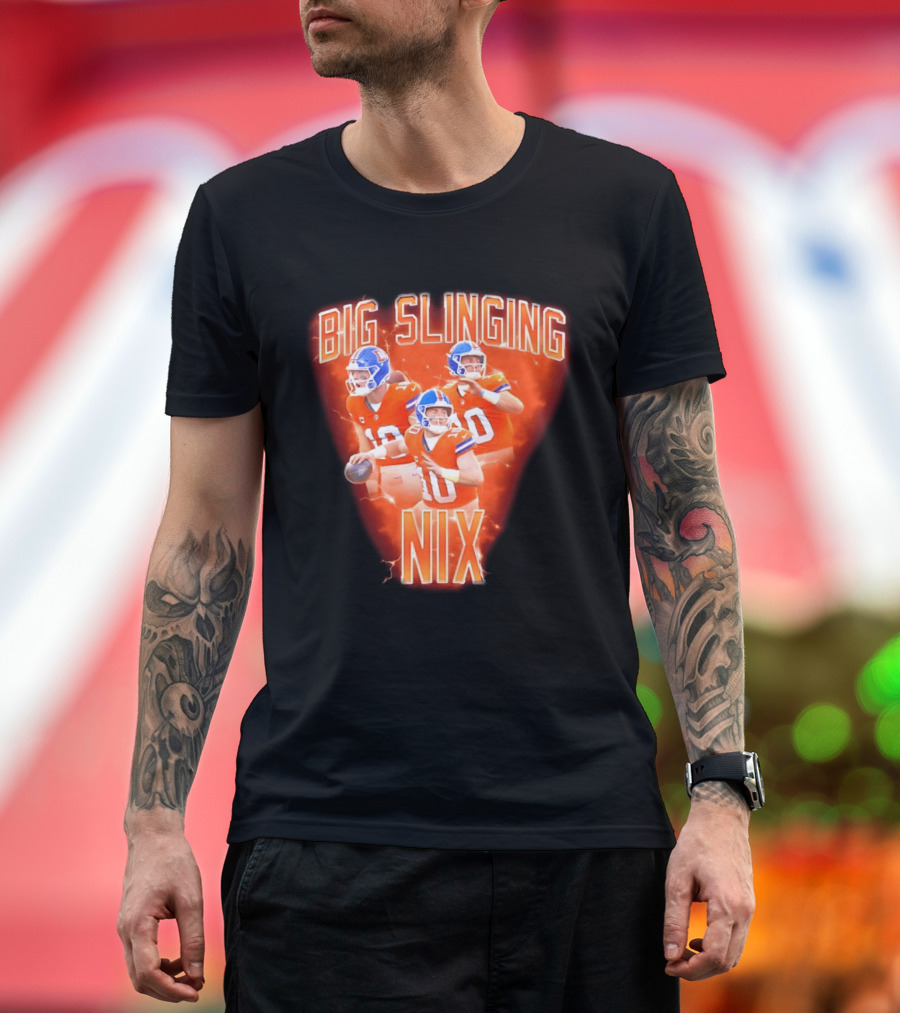 Denver Broncos Big Slinging Bo Nix Collage T-Shirt