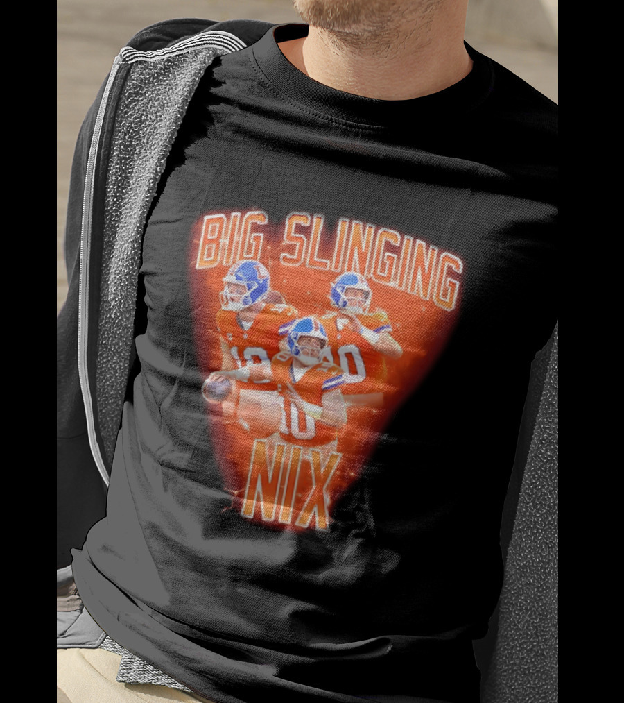 Denver Broncos Big Slinging Bo Nix Collage T-Shirt