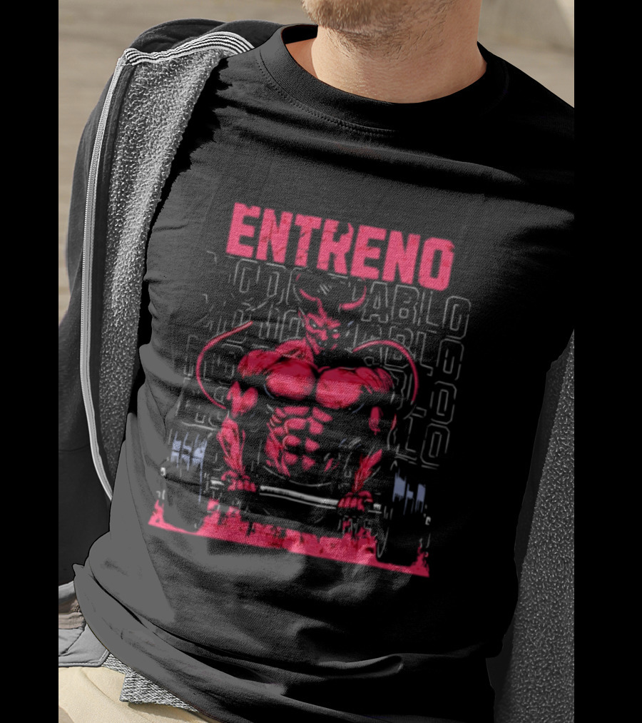 Entreno Modo Diablo Bodybuilder Devil Weightlifting T-Shirt