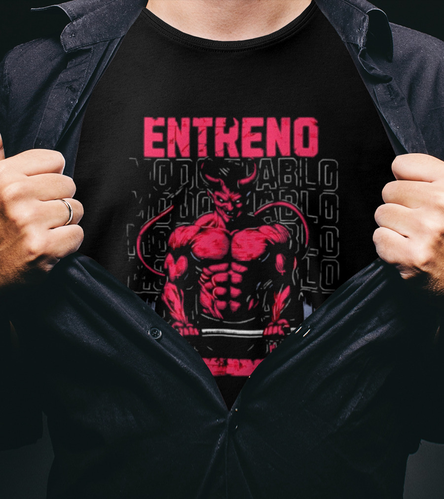Entreno Modo Diablo Bodybuilder Devil Weightlifting T-Shirt