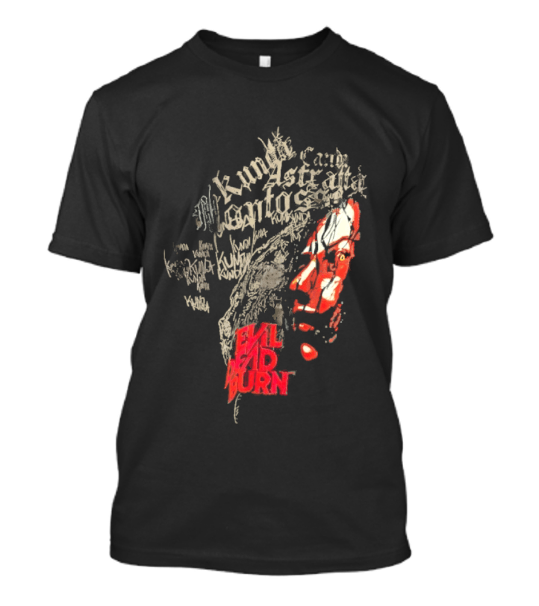 Kunda Astaroth Manto Satta Evil Dead Burn Face Typographic T-Shirt