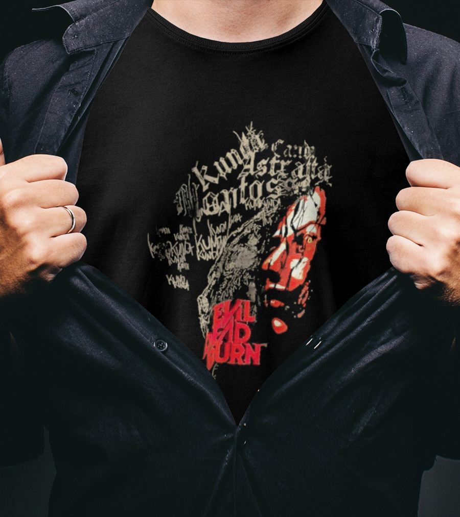 Kunda Astaroth Manto Satta Evil Dead Burn Face Typographic T-Shirt