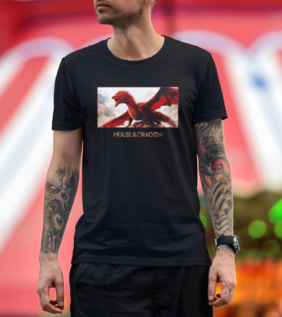 House Of The Dragon Caraxes War Memorial Mountains Scene T-Shirt