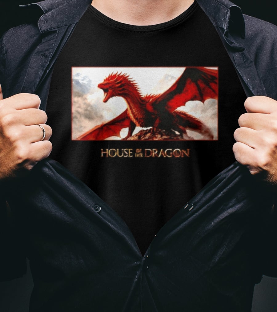 House Of The Dragon Caraxes War Memorial Mountains Scene T-Shirt