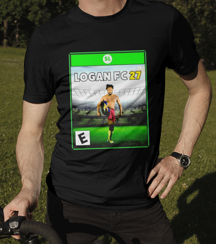 LOGAN FC 27 Soccer Game Box Art With Player In Stadium T-Shirt
