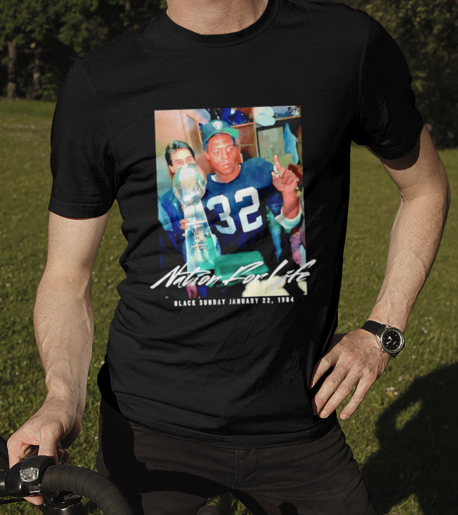 Marcus Allen Nation For Life Black Sunday January 22 1984 T-Shirt