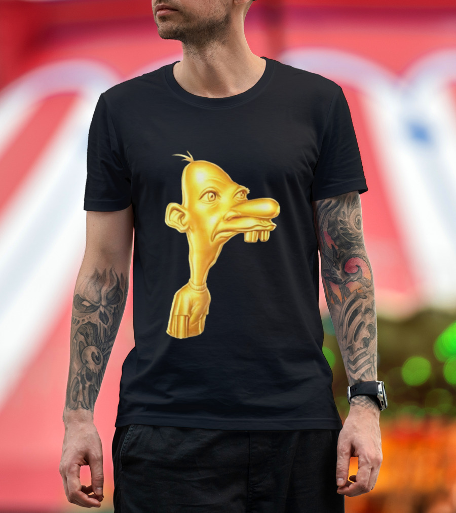 Neegy Meme Cartoon Golden Head T-Shirt