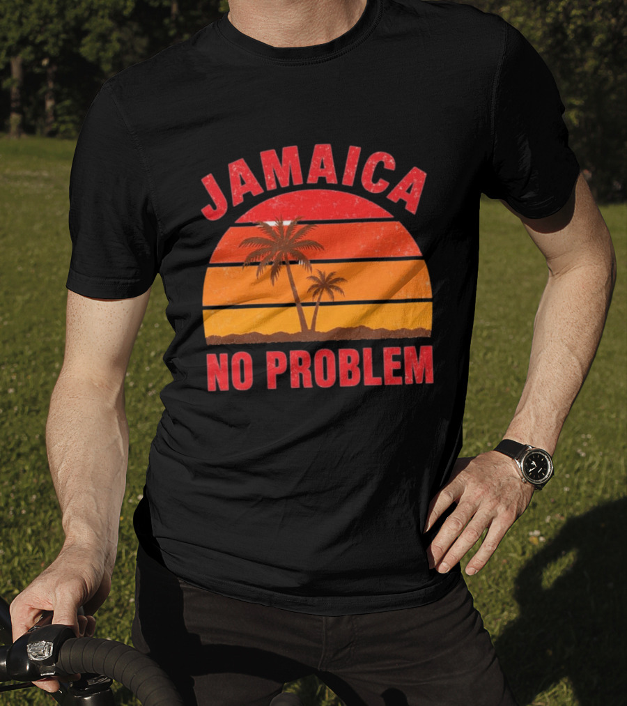 Jamaica No Problem Sunset Palm Trees Vintage Island Vibes T-Shirt