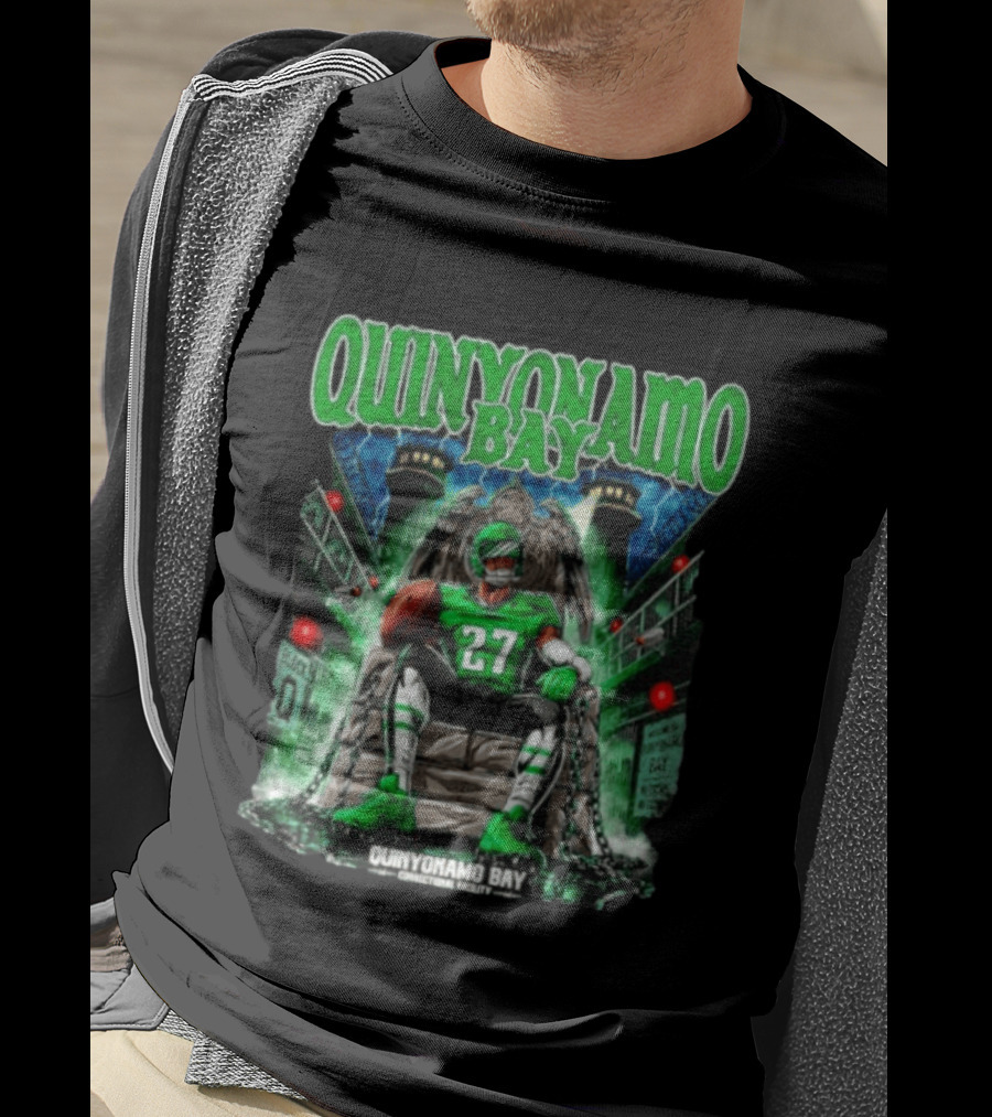 Quinyonamo Bay No 27 Correctional Facility Philly Sports Football T-Shirt
