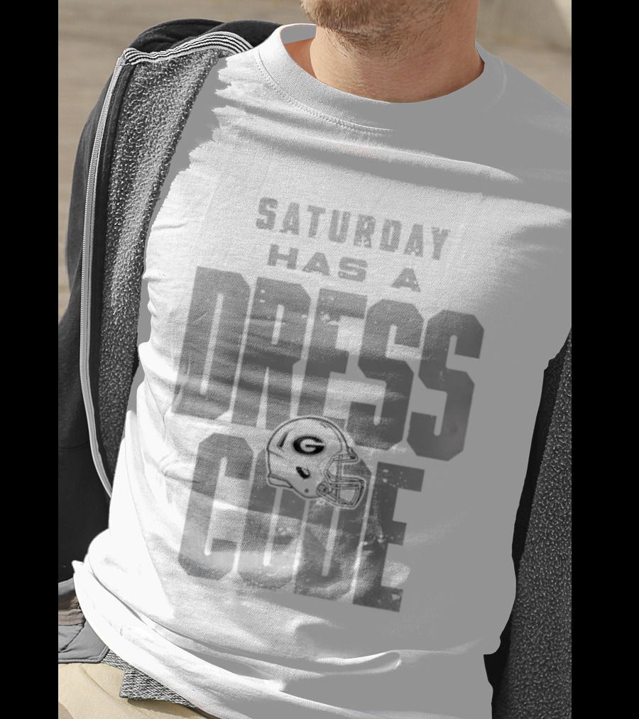 Saturday Has A Dress Code Georgia Bulldogs Football Helmet T-Shirt