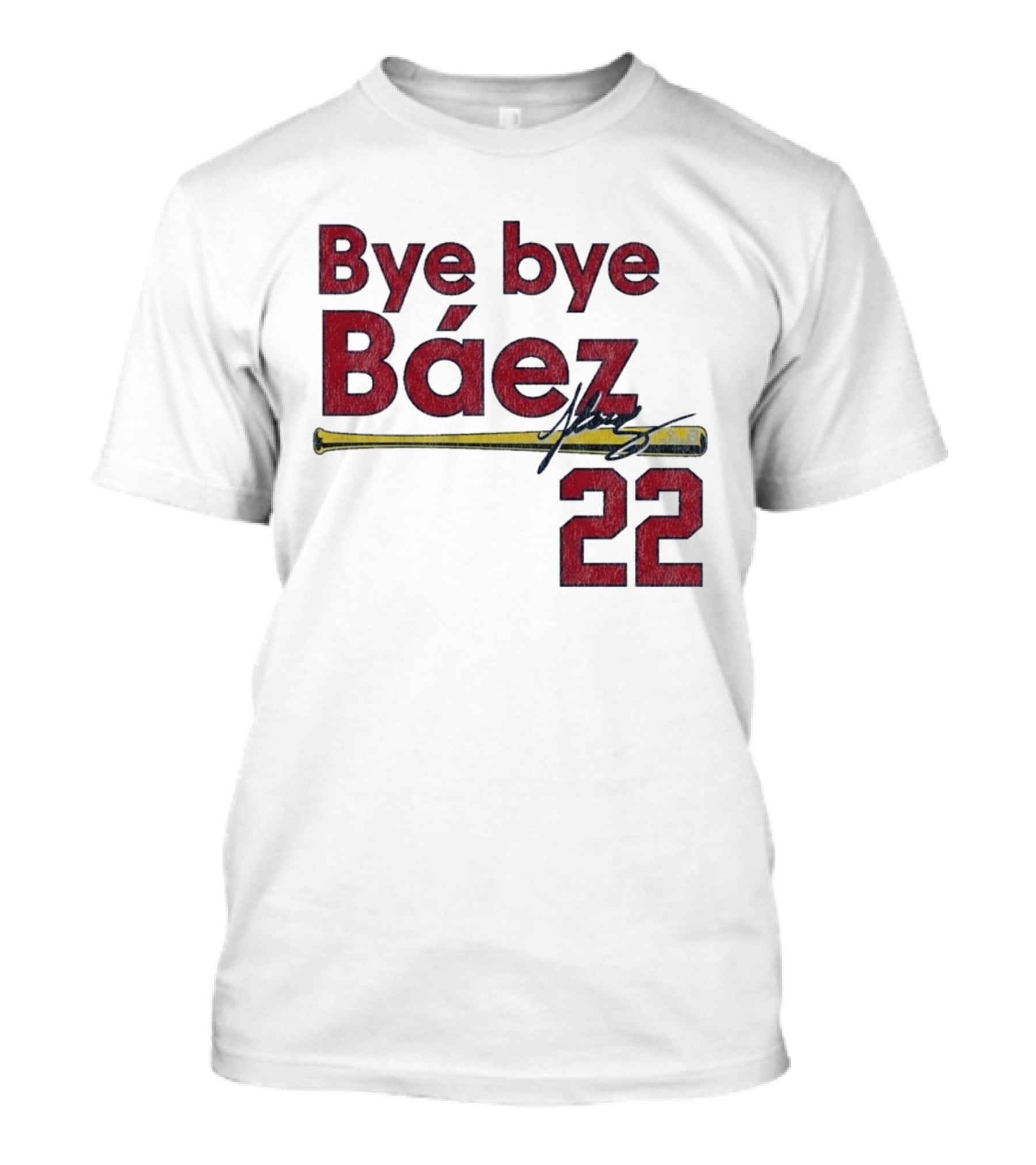Bye Bye Báez St. Louis Cardinals MLB 2026 Number 22 Baseball Bat Signature T-Shirt