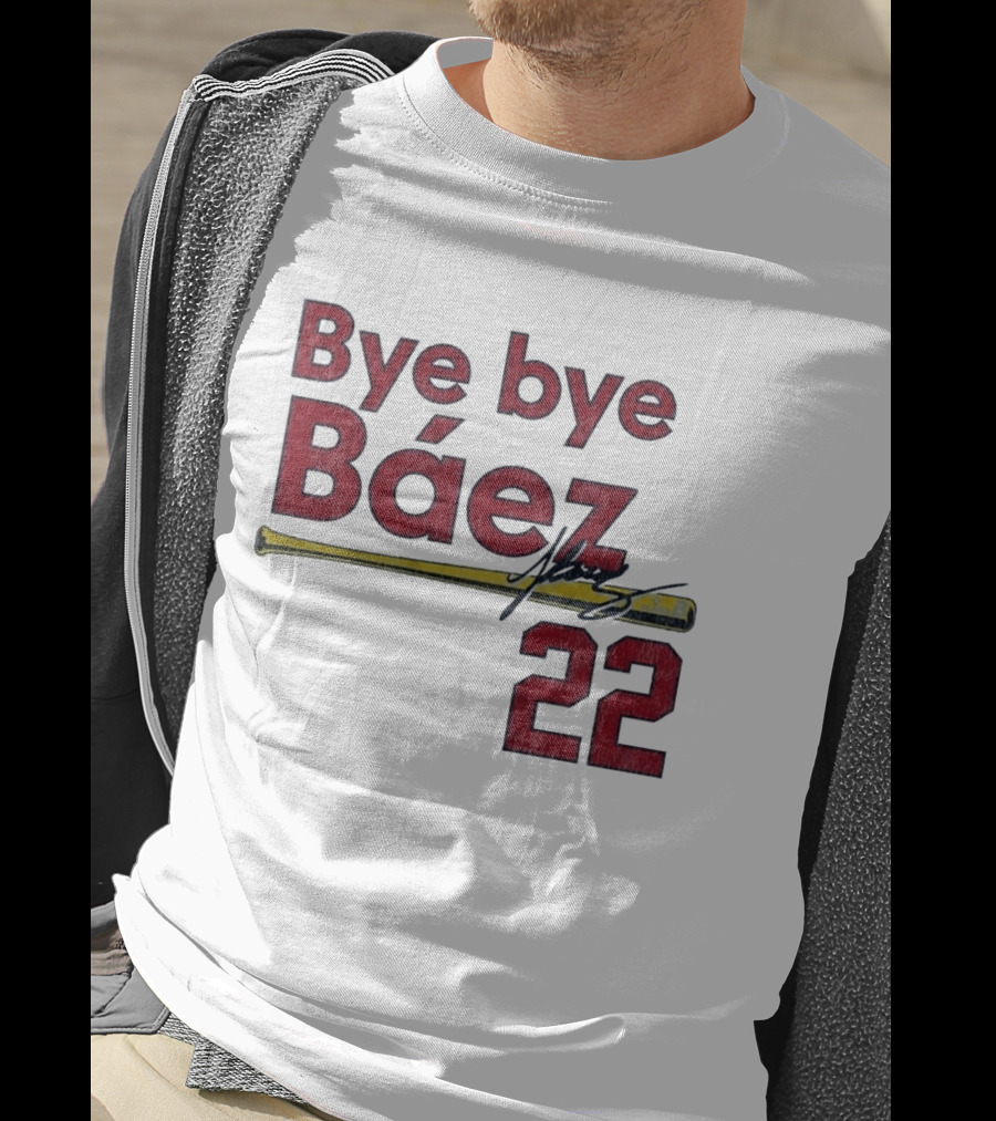 Bye Bye Báez St. Louis Cardinals MLB 2026 Number 22 Baseball Bat Signature T-Shirt