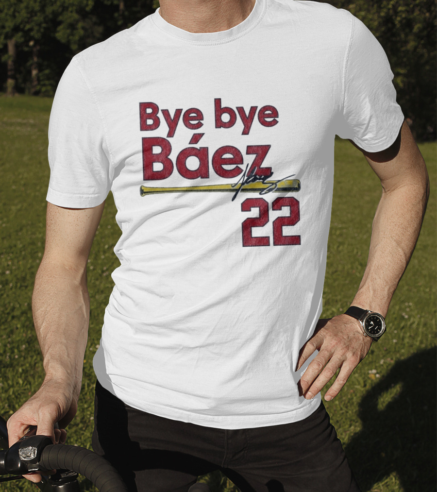 Bye Bye Báez St. Louis Cardinals MLB 2026 Number 22 Baseball Bat Signature T-Shirt