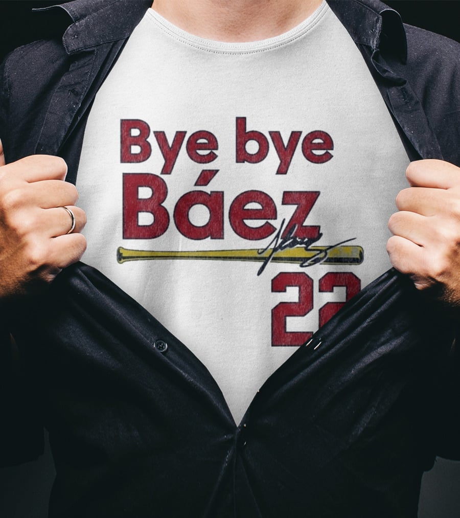 Bye Bye Báez St. Louis Cardinals MLB 2026 Number 22 Baseball Bat Signature T-Shirt