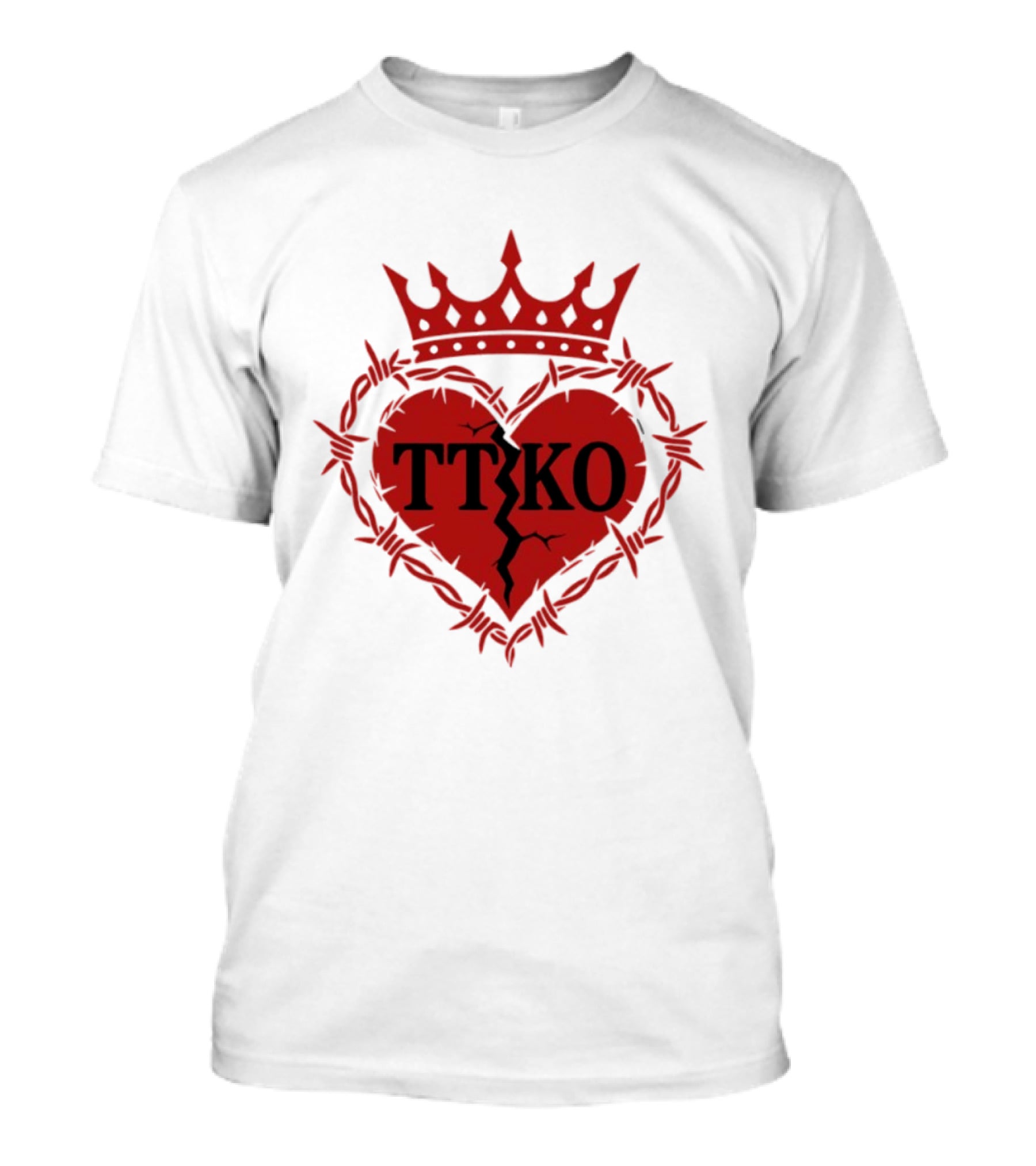 TTKO Broken Heart Crown Barbed Wire T-Shirt