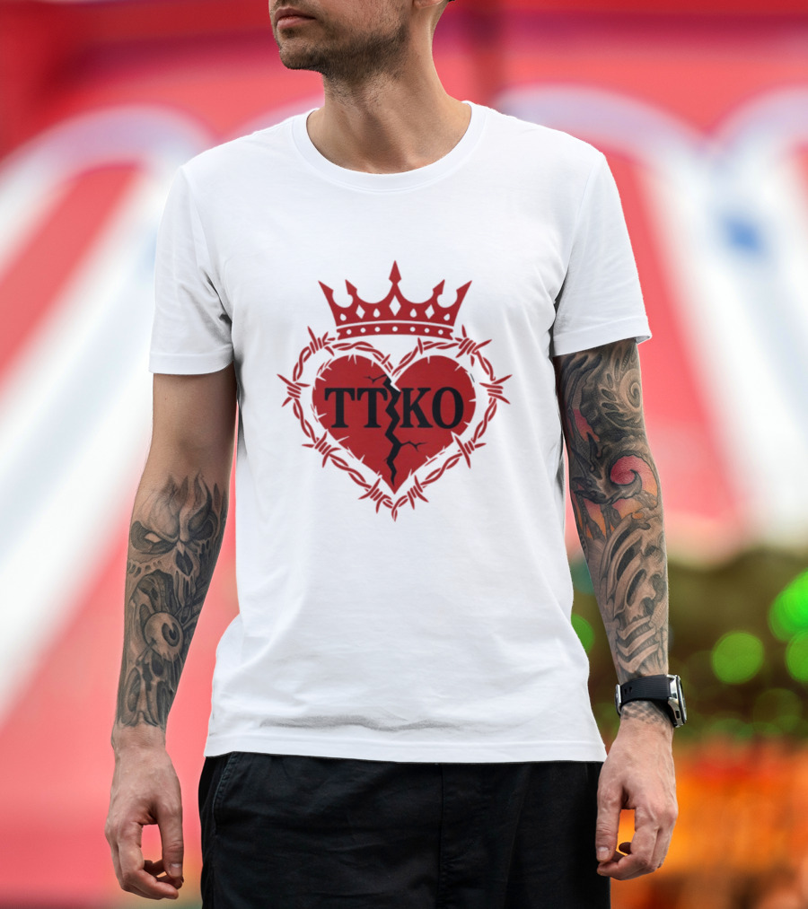 TTKO Broken Heart Crown Barbed Wire T-Shirt