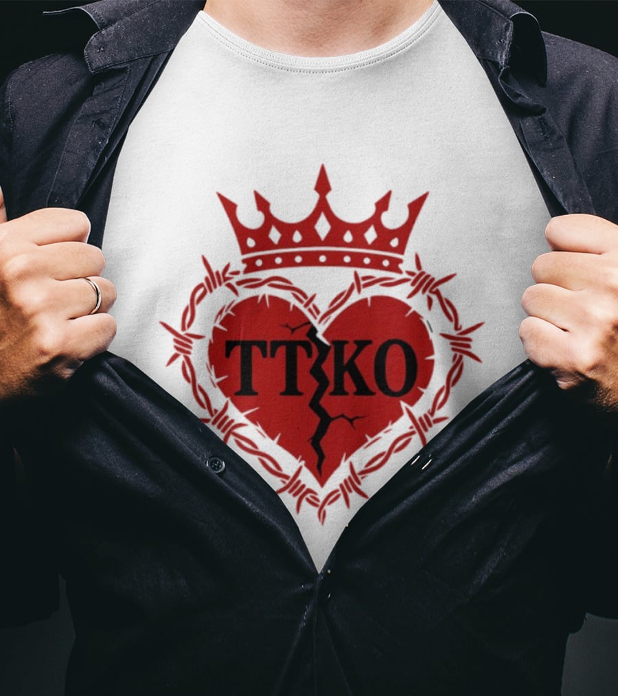 TTKO Broken Heart Crown Barbed Wire T-Shirt