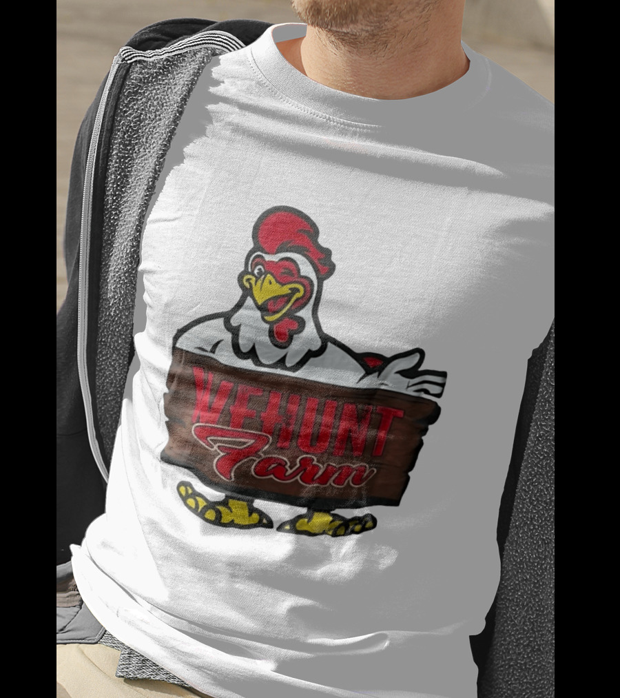 Wehunt Farm Chicken Winking Rooster With Red And Yellow Accents T-Shirt