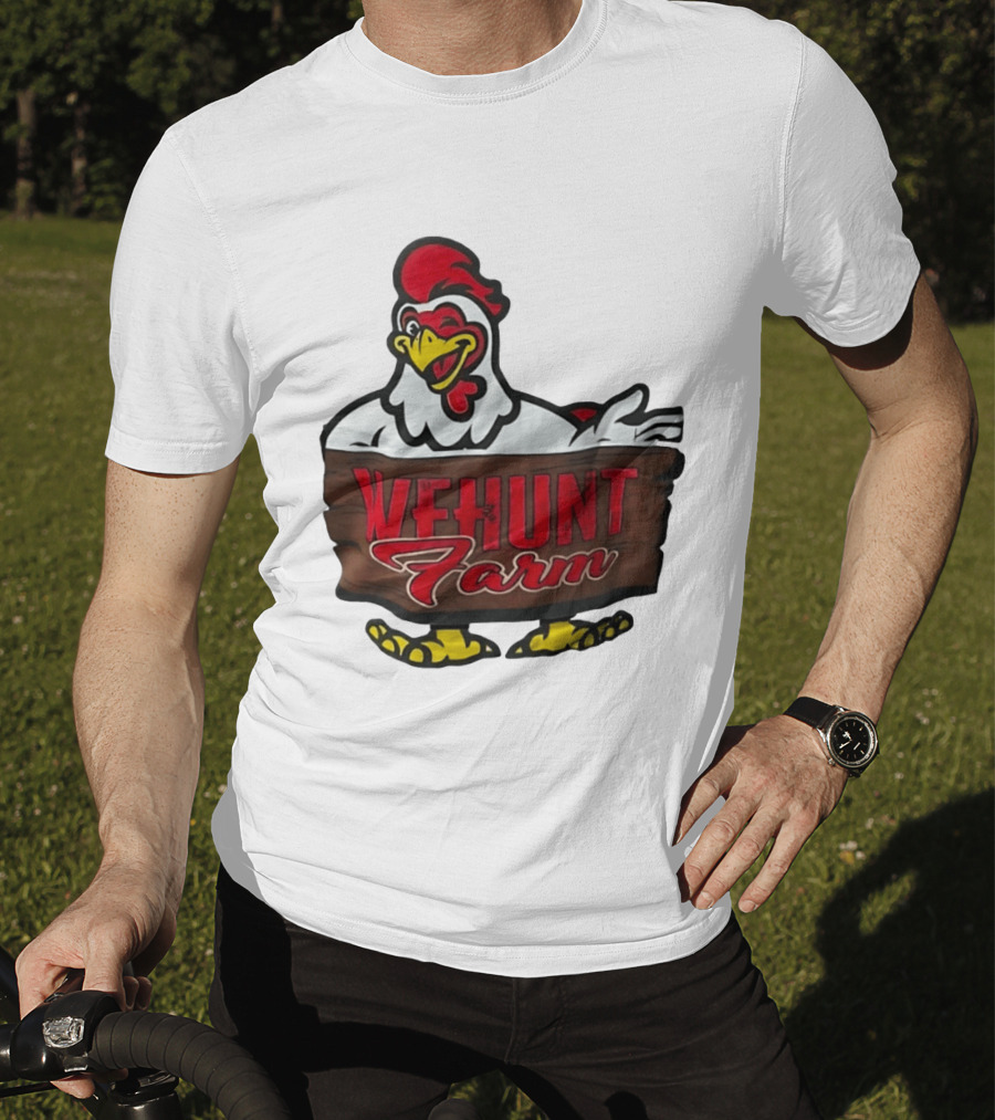 Wehunt Farm Chicken Winking Rooster With Red And Yellow Accents T-Shirt
