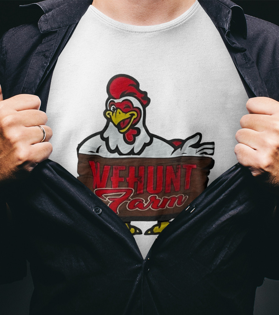 Wehunt Farm Chicken Winking Rooster With Red And Yellow Accents T-Shirt