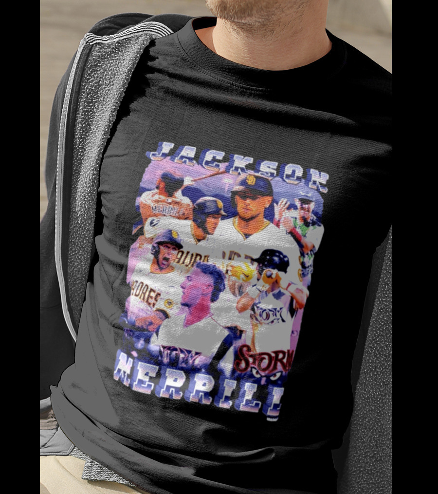 Jackson Merrill Padres Storm Baseball Collage San Diego T-Shirt