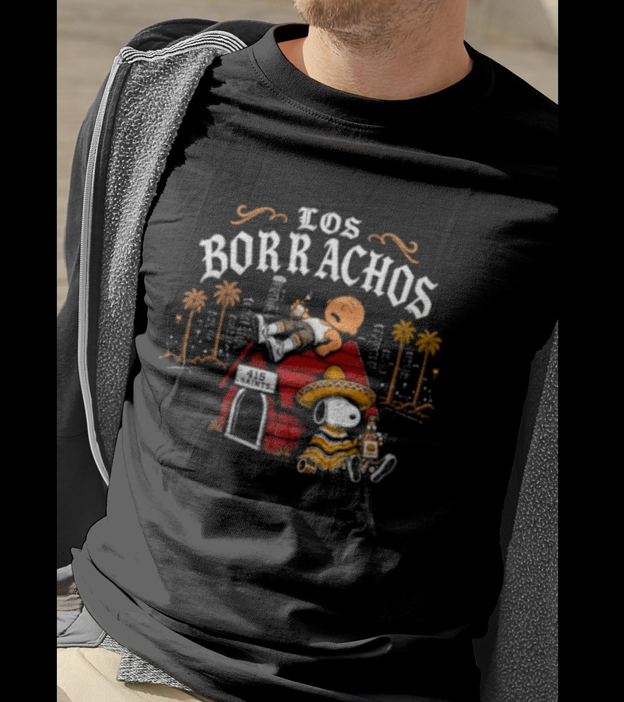 Los Borrachos Charlie Brown Snoopy 415 Saints Tequila Party T-Shirt