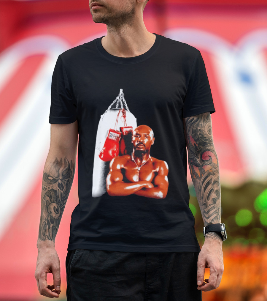 Marvelous Marvin Hagler With Cleto Reyes Boxing Gloves Iconic Champion T-Shirt