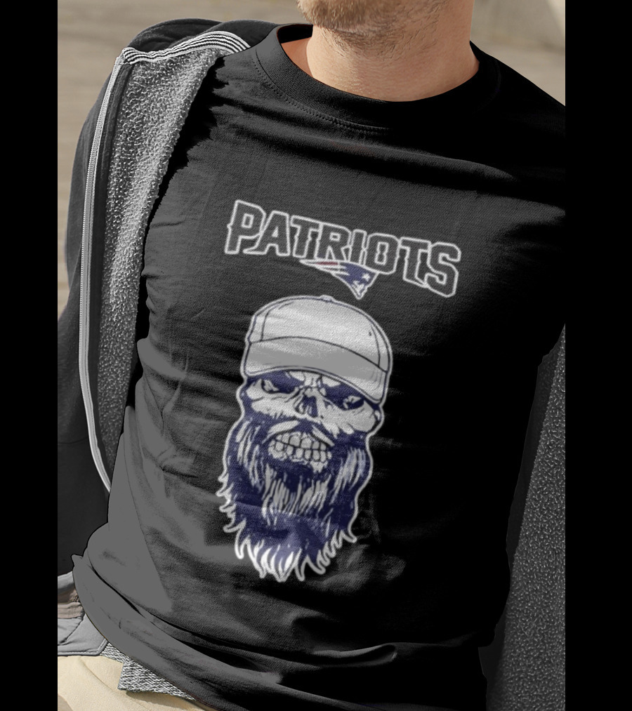 New England Patriots Luke Combs Skull Gillette Stadium Two Sided T-Shirt
