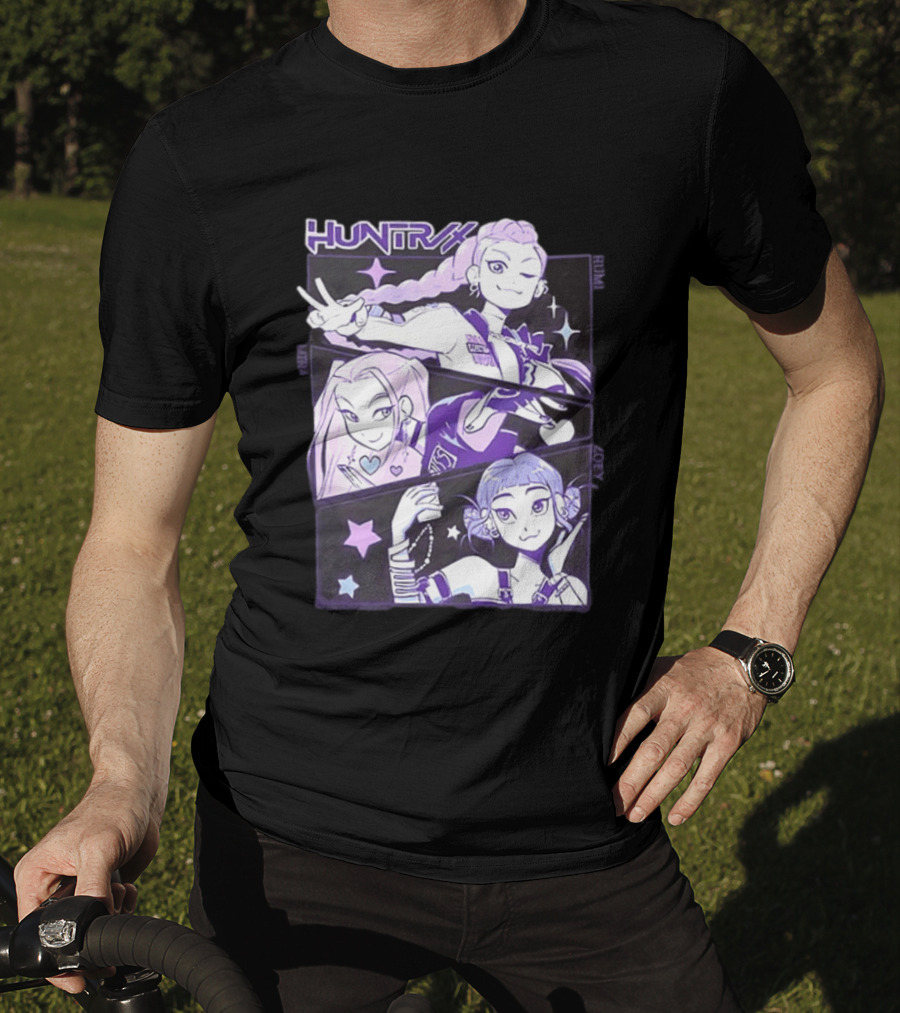 Huntrix Rumi Mira Zoey K POP World Tour Demon Hunters 2 Sided T-Shirt