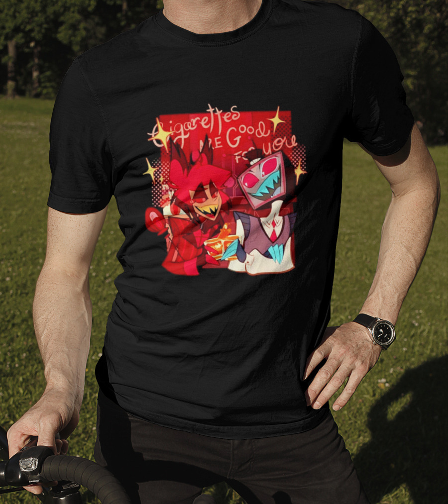 Radiostatic Sparks Duo Cigarettes Are Good For You Sparkling Characters T-Shirt