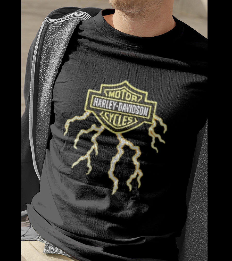 Harley Davidson Motor Cycles The Last Biker On Earth Will Be Ridin A Harley Lightning T-Shirt