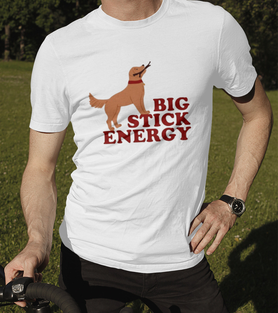 Big Stick Energy Golden Retriever Dog Lover Playful Pet T-Shirt